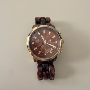 Michael Kors Gold and Brown Tortoise Watch